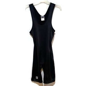 BRUTE MEN’S HIGH CUT WRESTLING SINGLET. BLACK. PREOWNED EXCELLENT CONDITION